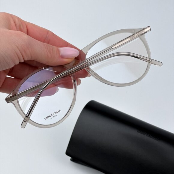 Saint Laurent Men BRAND NEW Eyeglasses Transparent Beige Pilot SL667OPT 003 - Picture 4 of 11